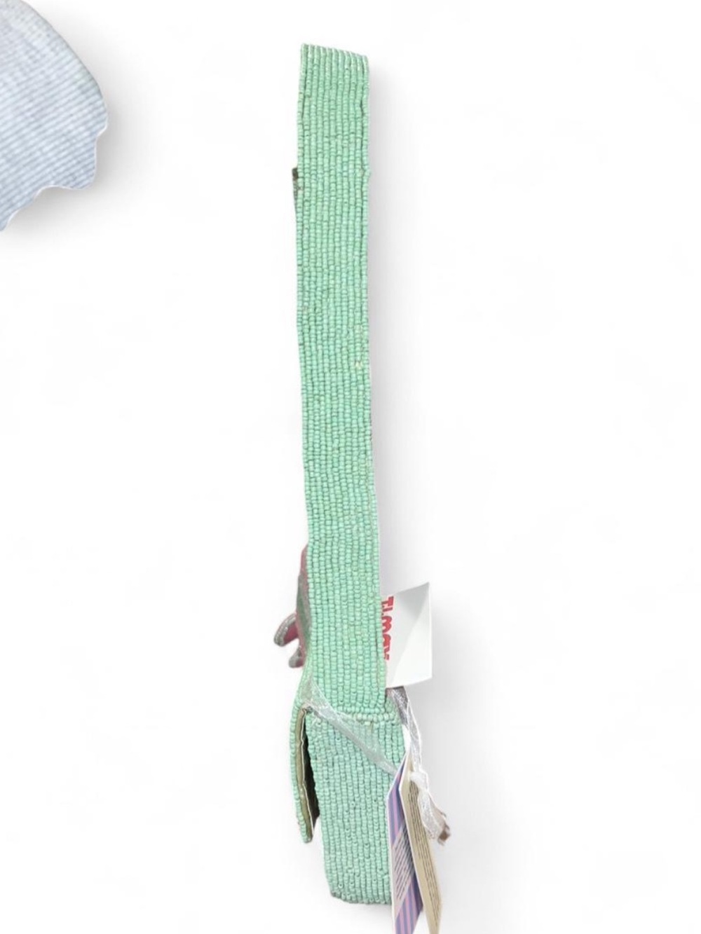 viral green and pink striped turtle beaded shoulder bag made in india - Picture 4 of 4